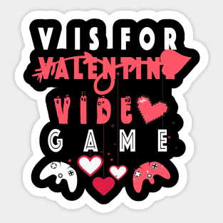 V is for Video Games Shirt Valentine Boys Valentines Day Sticker